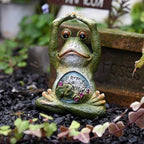 OwMell Frog Statue for Garden, Green Frog Figurine for Outdoor Decor Yard and Garden Decoration Resin Sculpture 6 Inches - Yoga