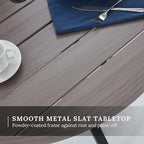 VICLLAX 5 Pieces Patio Dining Set - 41.2" Round Outdoor Table and Swivel Padded Chairs, Grey Wood Grain Tabletop and Grey Fabric