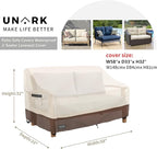 Outdoor 2-Seater Loveseat Cover, Waterproof Heavy Duty Patio Furniture Covers, 58W x 33D x 32H Inches Outdoor Couch Cover, Sofa Covers for Patio Furniture Waterproof, Beige and Brown