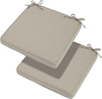 Magpie Fabrics Indoor Outdoor Waterproof Square Chair Cushion, 18" x 18" x 2.5", 2 Pack, Water Resistant Seat Cushions, for Patio Garden Office, Taupe