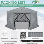 COBIZI 15x15ft Extra Large Pop-Up Gazebo Canopy Tent with Mosquito Netting, Spacious Easy Set-Up Screened Shelter, Durable Outdoor Pavilion with Ground Stakes, Perfect for Patio, Backyard, and Lawn