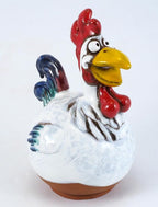 Ceramic Garden Decor - Rooster Lawn stake - Outdoor statue - Perfect, unique gifts for gardeners woman, men, yard gifts - Handmade, Frostproof