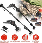 2-in-1 Cordless Pole Saw & Mini Chainsaw, Battery Powered 5.1lb Lightweight Multi-Angle & 13FT MAX Reach 6 Inch Electric Pole Saw for Tree Trimming & Branch Cutting