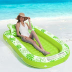 Inflatable Tanning Pool Lounger Float with Cervical Pillow - Pool Floats Adult for Sunbathing, Backyard, Pool Party - Inflate Ball Pit for Babies - Kids Swimming Pool Bed