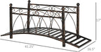 Outsunny 3.3' Metal Arch Zen Garden Bridge with Safety Siderails, Decorative Footbridge, Delicate Scrollwork & Corner Spheres for Stream, Fish Pond, Bronze