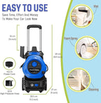 Pressure Washer Power Washer 4800PSIIMAX with Foam Cannon and Nozzles, High Pressure Cleaning Machine with 25ft Hose for Car Home Outdoor Driveway Patio, Blue