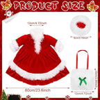 Suzile Christmas Mrs. Claus Goose Outfit Dresses Clothes for 23" High Cement or Plastic Porch Goose Costume for Yard Lawn Outdoor Garden Patio Statue Xmas Santa Holiday Decor