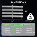 J&HYBBQ 19.5" Stainless Steel Grill Grates Replacement for Weber Genesis 300 Series Grills (2007-2016) - 18 Solid Rods, 7MM Thick, Non-Stick & Rust-Resistant Cooking Grates