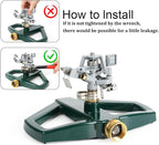 STYDDI Heavy Duty Impact Pulsating Sprinkler for Yard, All Metal Adjustable Rotating Circular Impulse Lawn Sprinkler for Medium to Large Areas, Lawn and Garden, Coverage up to 5,800 Sq. Ft