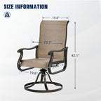 UDPATIO Patio Swivel Dining Chairs Set of 8, Outdoor Swivel Chairs High Back with All Weather Textilene Metal Rocking Frame for Lawn Garden Backyard, Brown
