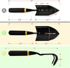 Heavy Duty Stainless Steel Garden Tool Set - Thoughtfully Crafted for Outdoor Patio Use, Perfect for Both Men and Women. Includes Gardening Trowel, Transplanting Shovel, and Hand Cultivators