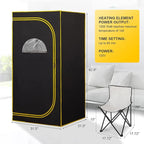 Portable Infrared Sauna, Full Size Personal Home Sauna Spa for Relaxation, Dry Heart Sauna Tent with Heating Foot Pad & Fortable Chair (L 31.5" x H 31.5" x H 62.9")