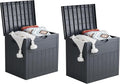 33 Gallon Deck Box Set of 2, Small Outdoor Storage Box Waterproof, Lockable Secure Package Bin Delivery Box for Outside, Patio Cushions Storage Box, Delivery Driver Snack Box for Porch, Grey