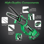 Mini Chainsaw 6 Inch Portable Electric Chainsaw Cordless with 2 Batteries, Handheld Small Chain Saw for Tree Branches, Courtyard, Household and Garden, Gifts for Men Dad Husband Women
