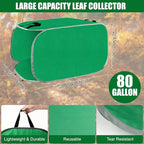 Hysagtek Upgraded Leaf Collector - 80 Gallon Portable Pop Up Leaf Bags, Foldable Reusable Yard Garden Leaf Bag with Handles, Self-Standing Leaf Collector Bag for Leaves Lawn Trash, Comes with Gloves