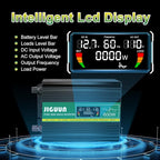 Pure Sine Wave Inverter,600W 12V to 110V Power Inverter Converter,USB Output LCD Display for Home Camping RV Emergency Appliance with Protective Cap