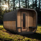 Model CL12GCP, Cube-Series Outdoor Home Sauna Suite Kit, Up to 8 Persons (Sauna Heater and Sauna Stones Included) (Drop 9 WiFi - Black)