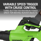 Greenworks 40V 20" Cordless Push Lawn Mower Bundle with Axial Leaf Blower(500 CFM / 120 MPH), 12" String Trimmer, 5Ah + 2Ah Batteries & Chargers