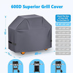 Grill Cover 48 Inch - Superior BBQ Cover for Weber Spirit 2 Gas Grill - 600D Outdoor Barbecue Cover Heavy Duty Waterproof for Weber Spirit II 200 Series, Spirit 200 and Spirit II E210 Grill