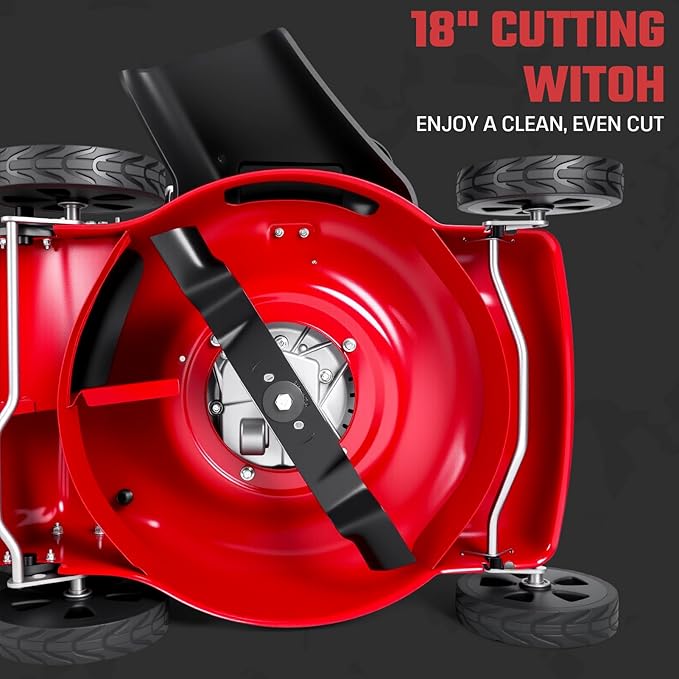 Self Propelled Lawn Mower Gas Powered with 50L Grass Bag Big Wheels 131cc Gas Engine 3 in 1 Mulch Bag Side Discharge Rear Wheel Drive for Hills Uneven 131CC