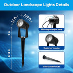 ZYAN Low Voltage Landscape Spotlights LED Landscape Lighting with Sensor, IP65 Waterproof Outdoor Lights for Yard Garden Pathway, Plant Tree Spoltights Dimmable with Timer, Auto ON/Off (4 Pack)