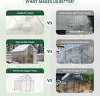 Green House for Outside, Greenhouse for Outdoor, Backyard Green House, Walk-in Garden Greenhouse, Heavy Duty Polycarbonate Greenhouses 6x12