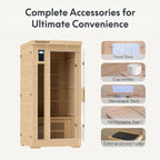 FLEXISPOT Far Infrared Sauna Room for Three Person, Canadian Hemlock Wood