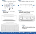 OASISHOME Pop-up Gazebo Canopy Tent 10'x20' with 6 Removable Sidewalls, Windows, Stakes, Ropes, Carry Bag,Suitable for Patio, Outdoor, Wedding Parties&Commercial Events (White, 10X20)