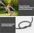 SPECILITE 50ft 304 Stainless Steel Garden Hose Metal, Heavy Duty Water Pipe with Nozzles for Yard, Outdoor - Flexible, Never Kink & Tangle, Puncture Resistant (Black)