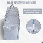 4 Pcs 96 Gallon Large Moving Bags with Zipper and Handles Foldable Storage Duffle Bags Heavy Duty Extra Large Totes for College Dorm Travel Clothes Blankets Bedding Moving (Silver)