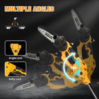 2-in-1 Electric Pole Saw, 6” & 8” Brushless Mini Chainsaw Cordless with Extension Pole & 2 x 21V Batteries, Tree Trimmer Tool for Branch Cutting & Pruning, Home & Garden & DIY