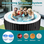 82" X 82" X 25" Hottub, 4-6 Person Inflatable Hot Tub, Portable Blow Up Hot Tub Round Portable Outdoor Spa with 130 Bubble Jets and Heater Pump, Filter