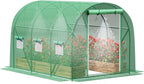 Greenhouse with Watering System, 10x10x7 Outdoor Greenhouses with 6 Mesh Windows and 1 Door, Easy Water and Irrigate Plants Green House (Green, 10x10x7 ft w/ Irrigation System)