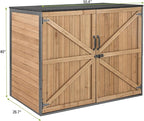 Gutinneen Outdoor Storage Shed Cabinet with Strong Iron Frame Large Wooden Garden Shed Tool House with Adjustable Shelfs,Medium