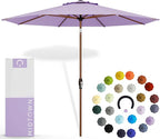 Midtown Umbrellas Wooden 2-9 Feet Outdoor Patio Umbrella, Terylast Midtown Purple Fabric, Aluminum Frame For Backyard Umbrella, Deck Umbrella, Garden Umbrella & Pool Umbrella - Wooden Pole