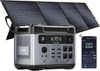OUKITEL P2001 Plus 2400W Solar Generator with 200W Solar Panel, 2048Wh Solar Power Station with 4 AC Outlets(5000W Peak), 1.5H Full Charging, APP Control Battery Backup for Home, Camping & RVs