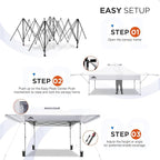 EAGLE PEAK 17x10 Pop up Gazebo Canopy Tent Outdoor Instant Canopy Shelter with Adjustable Dual Half Awnings (White)