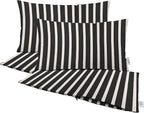 RSH DECOR: Sunbrella Pillow Covers Set of 4 | Covers Only - 20" x 12" | Outdoor Lumbar Pillow Covers Crafted with Sunbrella Performance Fabric | Shore Classic