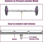 PWACCS Pressure Washer Undercarriage Cleaner – 16 Inch Power Washer Under Carriage Spray – High Pressure Washing Under Car Attachment with 3 Pcs Extension Wand – 4000 PSI