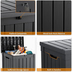 50 GallonOutdoor Storage Box,Resin Deck Boxes Waterproof, IndoorOutdoor Bin for Package Delivery, Patio Cushions, Gardening Tools, Lockable, UV Resistant
