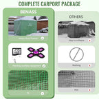 8X12 FT Pop Up Greenhouse,Greenhouse for Outdoors, Portable Walk-in Greenhouses with Roll-Up Zipper Door, PE Cover Greenhouses for Garden and Backyard, Easy Setup