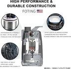FOTING Stainless Steel Sump Pump 1HP Automatic & Manual Mode- with Float Switch,3500GPH Submersible Water Pump Utility Pump for Swimming Pool Garden Pond Basement with 25ft Cord
