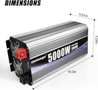 5000W Power Inverter 24V to 110V/120V DC to AC with LCD Display, Remote Controller and 4 x AC Outlets Car Adapter for Car Truck Boat RV Off Grid Solar System