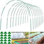 60Pcs Greenhouse Hoops Grow Tunnel Wide, 8FT Rust-Free Fiberglass Support Garden Hoops Kit for Raised Beds Plant Cloth Row Cover Netting-DIY Plant Support Garden Hoop for Netting-40Pcs Clips