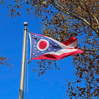 Bradford Ohio State Flag 3x5 ft Outdoor, Double Sided Burgee Heavy Duty, 3 Layers OH State Flag With 2 Brass Grommets for Outside House Long Lasting