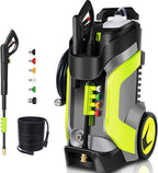 Pressure Washer 5000PSI Power Washers with M22-14mm Pressure Hose 33FT, Power Sprayers High Pressure with 1/4" QC Compatible Surface Cleaner for Home Cars Driveways, LGreen
