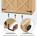 Macrout Outdoor Storage Cabinet, Wooden Storage Shed with Lock, Outside Garden Tool Shed with 2 Doors for Patio Yard Lawn, 1933 (Large)