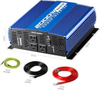 2000W Continuous/ 4000W Peak Power Inverter 3 AC Outlets 12V to 110V Car Converter with USB Port