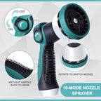 25FT Garden Hose, 304 Stainless Steel Water Hose, Flexible with a 10-Mode Nozzle Sprayer, No Kink, Lightweight, Puncture Proof, Ideal for Yard, Lawn, Outdoor, 5/8'' Outside Diameter