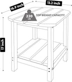 LZRS Double Adirondack Side Table, Outdoor Side Tables, End Tables for Patio, Backyard,Pool, Indoor Companion, Easy Maintenance & Weather Resistant(Black)